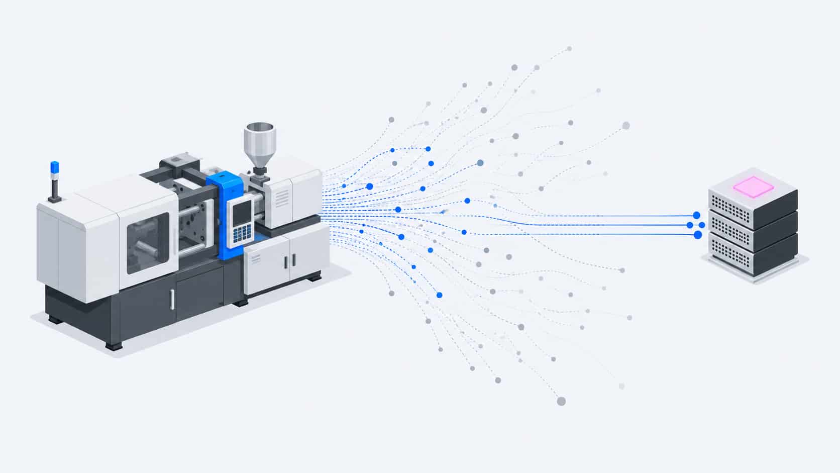 Diagram of most manufacturing sensor data being discarded before reaching storage