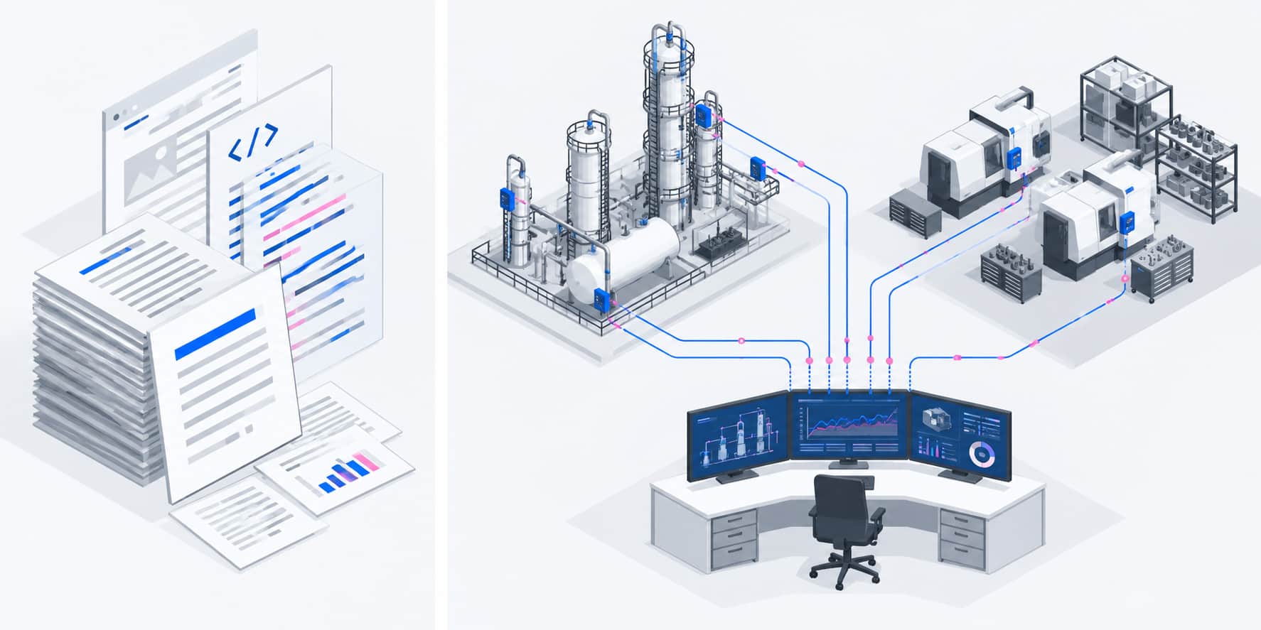 Comparison of public text training data and plant operating data used by industrial foundation models